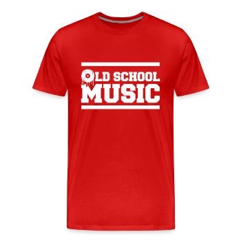 Musique old school - T-shirt bio Premium Homme - rouge - Devant - Damien (186cm)