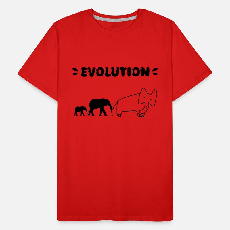 Elephant Evolution – Drôles d’étapes de l’évolution. T-shirt bio Premium Homme