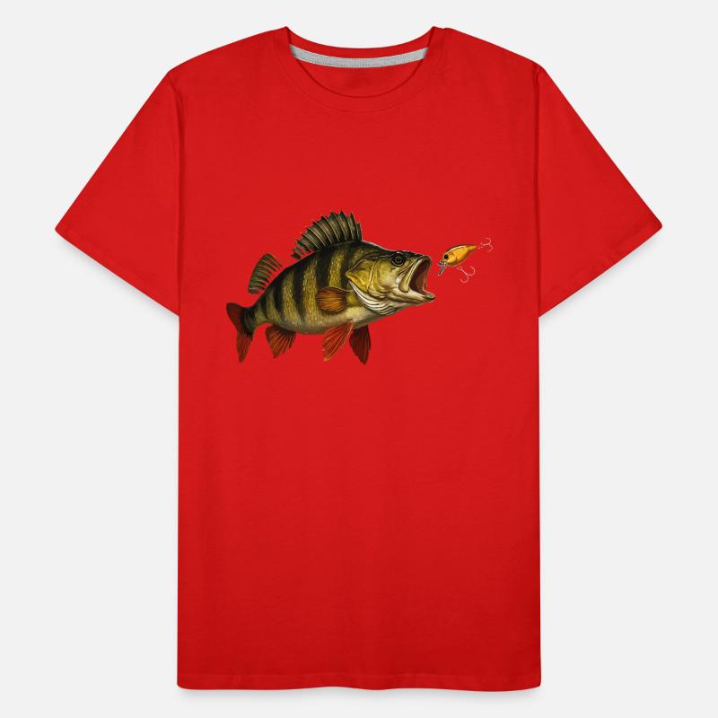 Barsch beim Biss – Raubfisch & Wobbler Design Männer Premium Bio T-Shirt