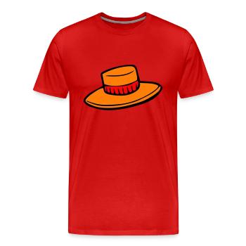 Hut - Männer Premium Bio T-Shirt - Rot - Vorne - Damien (186cm)
