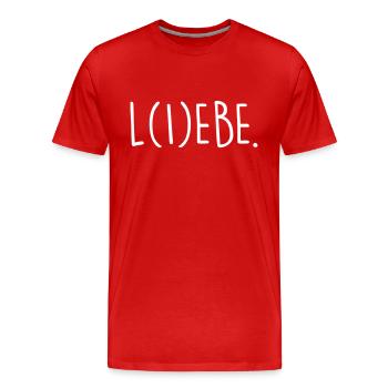 Live Love - Men's Premium Organic T-Shirt - red - Front - Damien (186cm)