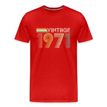 Vintage 1971 - Men's Premium Organic T-Shirt - red - Front - Damien (186cm)