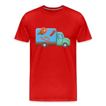 Delivery service meat and sausage cart - Men's Premium Organic T-Shirt - red - Front - Damien (186cm)