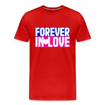 amoureux pour toujours - T-shirt bio Premium Homme - rouge - Devant - Damien (186cm)