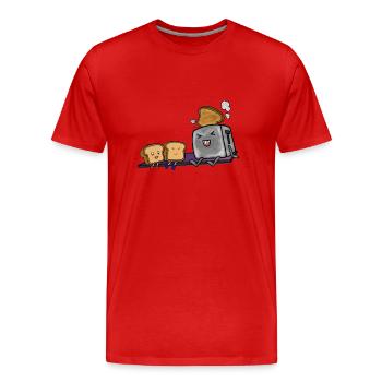 Kawaii Toast - Männer Premium Bio T-Shirt - Rot - Vorne - Damien (186cm)