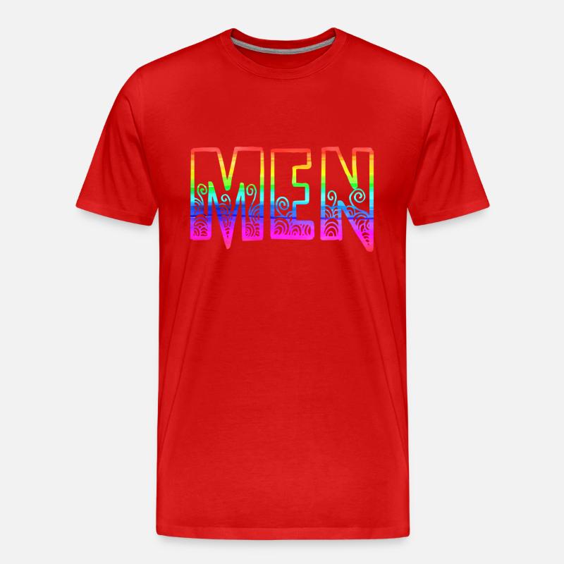 men rs regenbogen - Männer Premium Bio T-Shirt - Rot