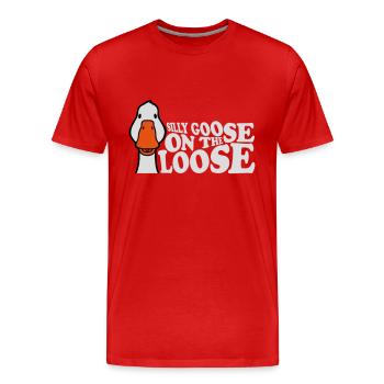 goose on the loose - Men's Premium Organic T-Shirt - red - Front - Damien (186cm)
