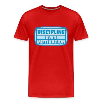 Citation de discipline sur la motivation - T-shirt bio Premium Homme - rouge - Devant - Damien (186cm)