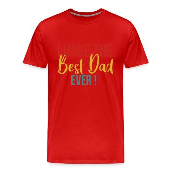 Ich habe den besten Vater aller Zeiten! - Männer Premium Bio T-Shirt - Rot - Vorne - Damien (186cm)