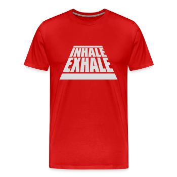 inhale exhale yoga quote - Men's Premium Organic T-Shirt - red - Front - Damien (186cm)