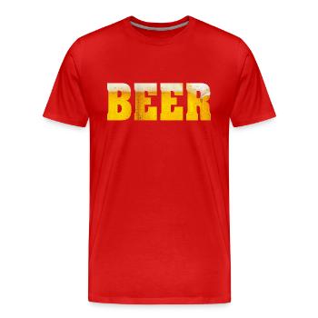 Beer - Men's Premium Organic T-Shirt - red - Front - Damien (186cm)