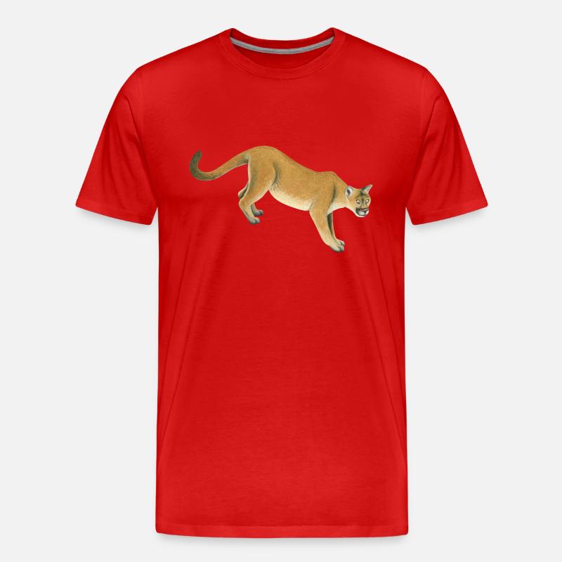Berglöwe - Männer Premium Bio T-Shirt - Rot