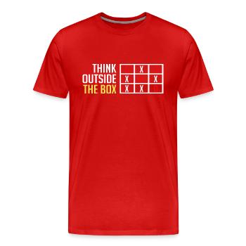 Sortir des sentiers battus - T-shirt bio Premium Homme - rouge - Devant - Damien (186cm)