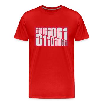 Binär Code Programm Sprache - Männer Premium Bio T-Shirt - Rot - Vorne - Damien (186cm)