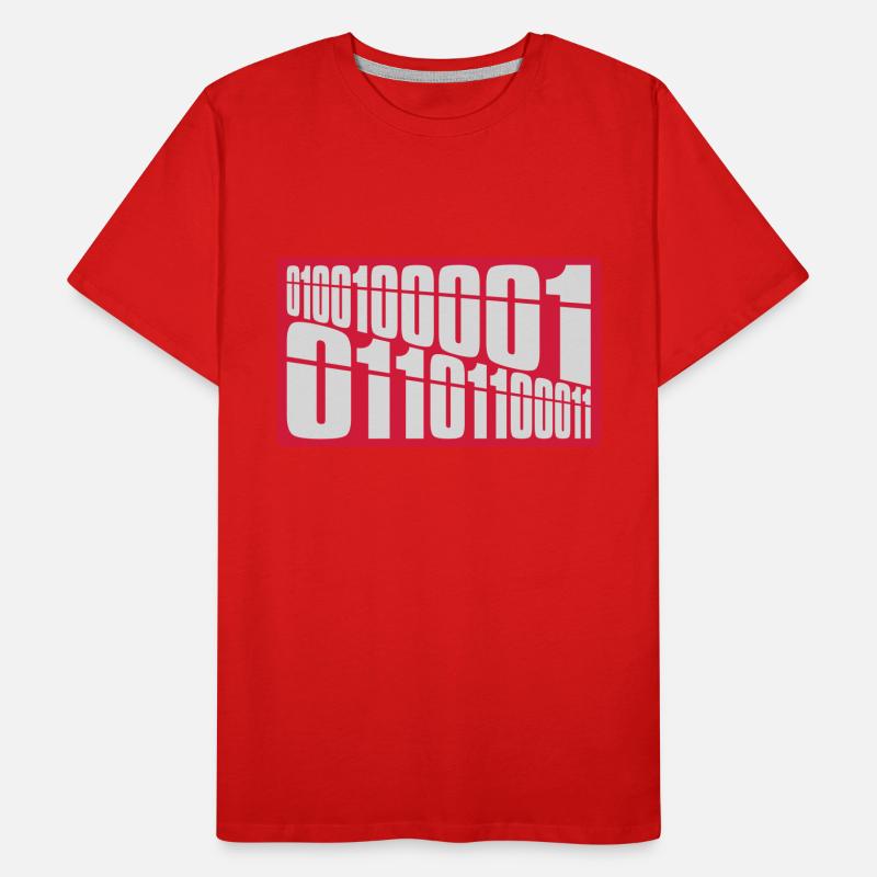 Binary Code Program Language Men's Premium Organic T-Shirt