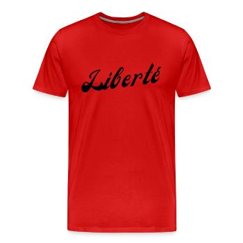 Liberté - T-shirt bio Premium Homme - rouge - Devant - Damien (186cm)
