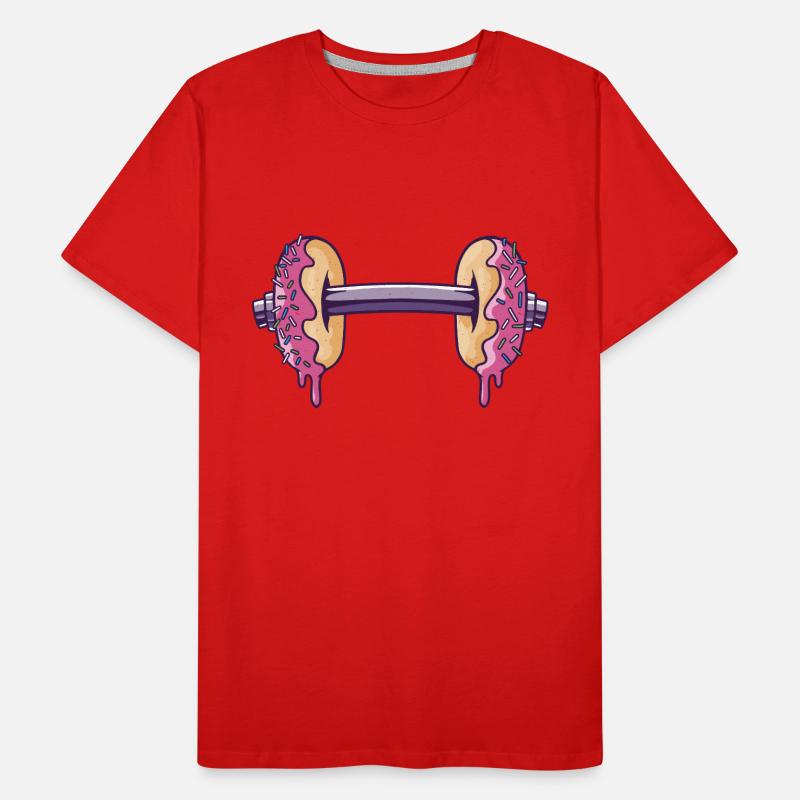 Workout mit Donuts Hantel Männer Premium Bio T-Shirt