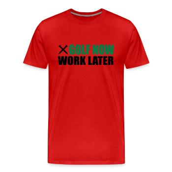 Golfe - T-shirt bio Premium Homme - rouge - Devant - Damien (186cm)