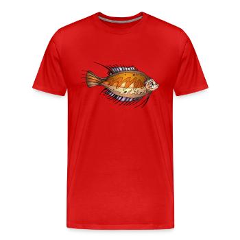 Poissons - T-shirt bio Premium Homme - rouge - Devant - Damien (186cm)