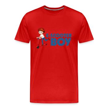 E-Scooter Roller Scooter - T-shirt bio Premium Homme - rouge - Devant - Damien (186cm)