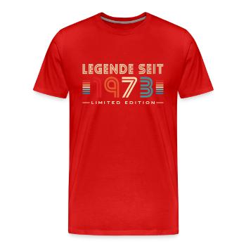 Geboren 1973 Jahrgang 50 Geburtstagsgeschenk - Männer Premium Bio T-Shirt - Rot - Vorne - Damien (186cm)