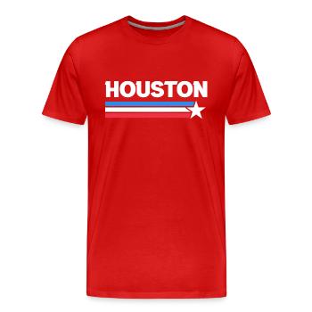 Conception du drapeau de Houston pour les fiers résidents de Houston - T-shirt bio Premium Homme - rouge - Devant - Damien (186cm)