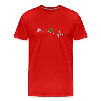 Herzschlag Fahrrad Radrennen - Männer Premium Bio T-Shirt - Rot - Vorne - Damien (186cm)