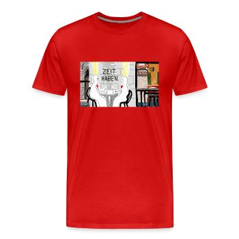 Zeit haben. - Männer Premium Bio T-Shirt - Rot - Vorne - Damien (186cm)