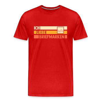 Philatelie Briefmarkensammlung Briefmarkensammler - Männer Premium Bio T-Shirt - Rot - Vorne - Damien (186cm)