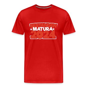 Matura 2024 Maturareise Maturafeier Maturant - Männer Premium Bio T-Shirt - Rot - Vorne - Damien (186cm)
