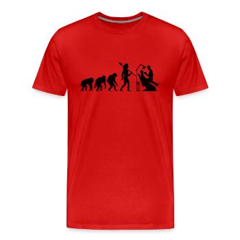 Evolution Dentiste Dentisterie Dentaire Dentistes - T-shirt bio Premium Homme - rouge - Devant - Damien (186cm)