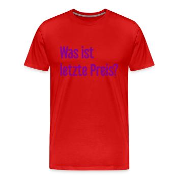 What is last price? - Men's Premium Organic T-Shirt - red - Front - Damien (186cm)