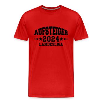 Aufsteiger 2024 Landesliga Aufstieg Fußball - Männer Premium Bio T-Shirt - Rot - Vorne - Damien (186cm)