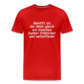 Lorsqu’il est défoncé, le monde est un peu plus coloré. - T-shirt bio Premium Homme - rouge - Devant - Damien (186cm)
