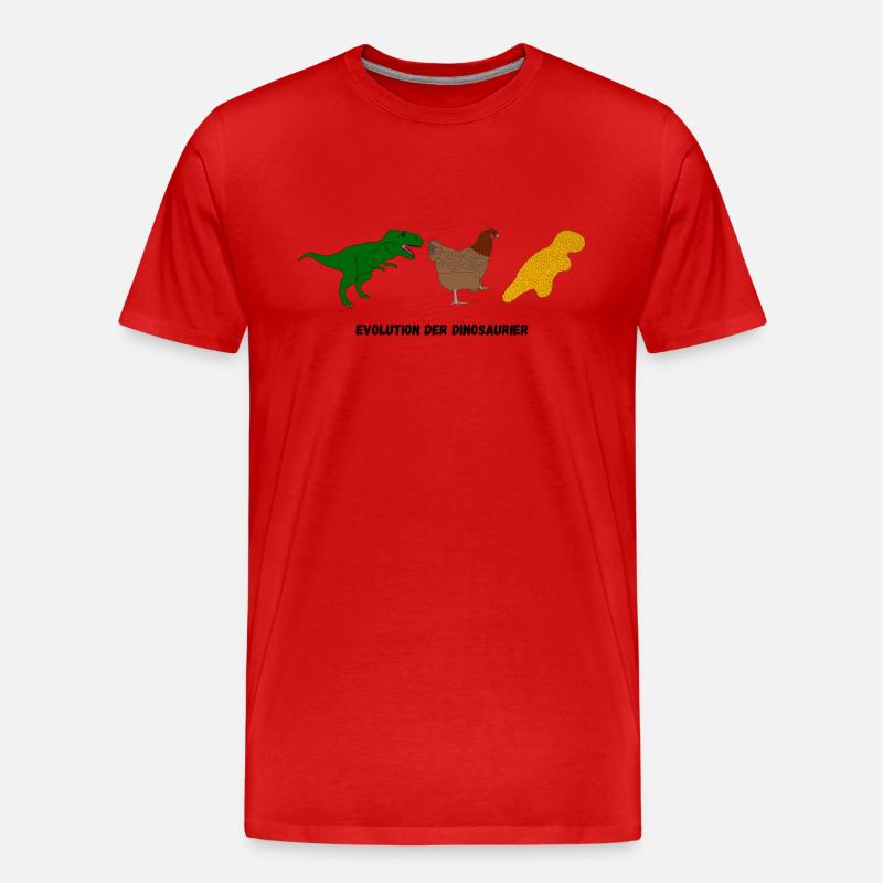 Evolution der Dinosaurier - Männer Premium Bio T-Shirt - Rot