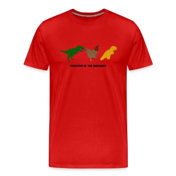 Évolution des dinosaures - T-shirt bio Premium Homme - rouge - Devant - Damien (186cm)