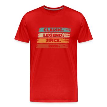 6th Anniversary 2018 - Legend since vintage retr - Men's Premium Organic T-Shirt - red - Front - Damien (186cm)