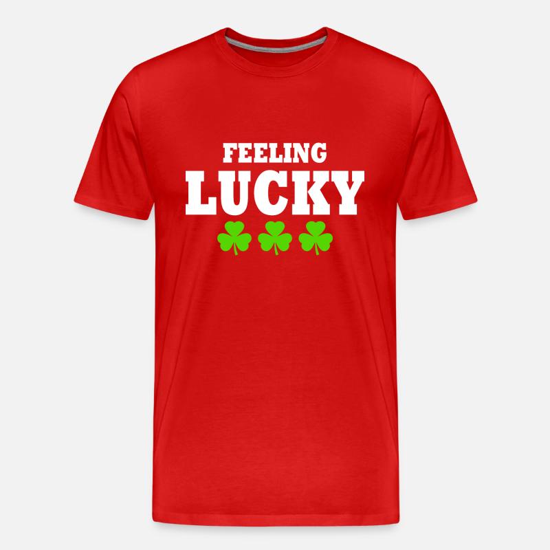 feeling lucky - Männer Premium Bio T-Shirt - Rot