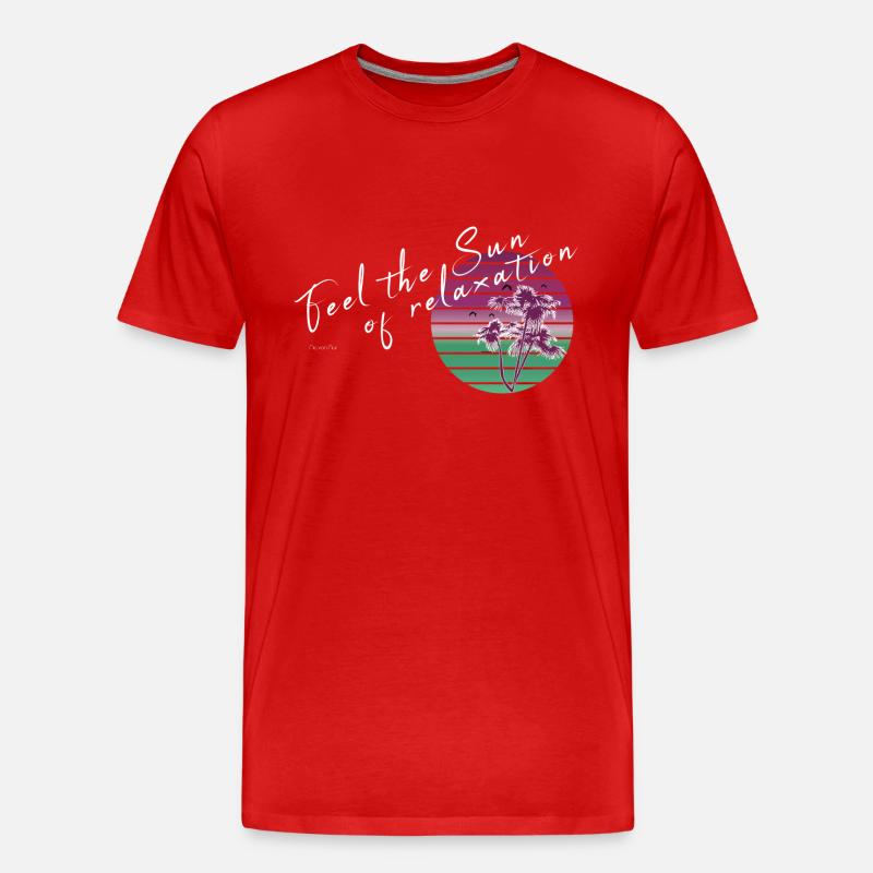 Feel the Sun - Männer Premium Bio T-Shirt - Rot