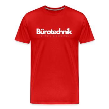 Bürotechnik ist kein Verbrechen - Männer Premium Bio T-Shirt - Rot - Vorne - Damien (186cm)