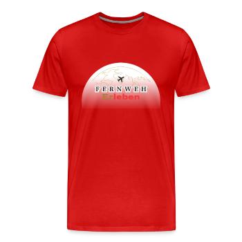 Wanderlust: Your next adventure - Men's Premium Organic T-Shirt - red - Front - Damien (186cm)