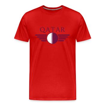 I love Qatar, elegance style design - Men's Premium Organic T-Shirt - red - Front - Damien (186cm)