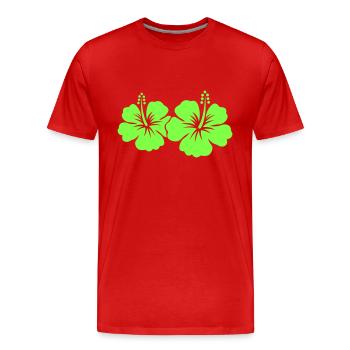Hibiskus Blume - Männer Premium Bio T-Shirt - Rot - Vorne - Damien (186cm)
