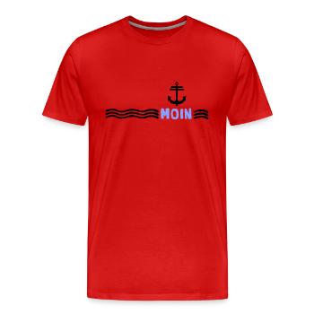 Moin Sea Anchor Wind Force Storm - Men's Premium Organic T-Shirt - red - Front - Damien (186cm)