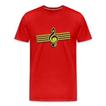 Notenschlüssel Symbol Musik - Männer Premium Bio T-Shirt - Rot - Vorne - Damien (186cm)