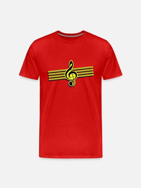 clef icon music - Men's Premium Organic T-Shirt - red