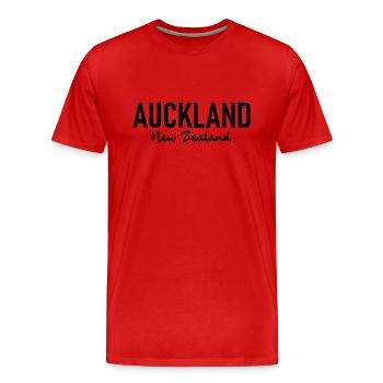 Auckland - Nouvelle-Zélande - Aotearoa - Maori - Kiwi - T-shirt bio Premium Homme - rouge - Devant - Damien (186cm)