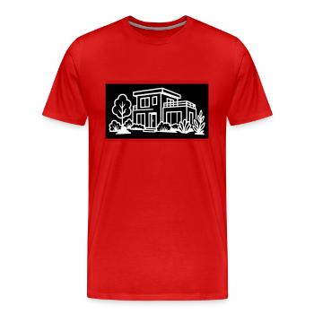 Haus Villa Immobilie - Männer Premium Bio T-Shirt - Rot - Vorne - Damien (186cm)