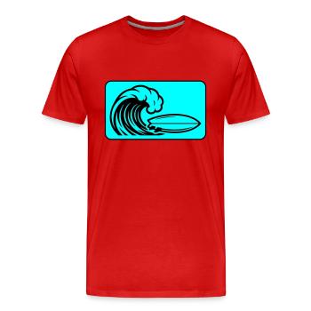 Planche de surf Wave - T-shirt bio Premium Homme - rouge - Devant - Damien (186cm)