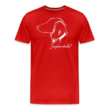 LANGHAARDACKEL Profil Hunde Hund Wilsigns - Männer Premium Bio T-Shirt - Rot - Vorne - Damien (186cm)